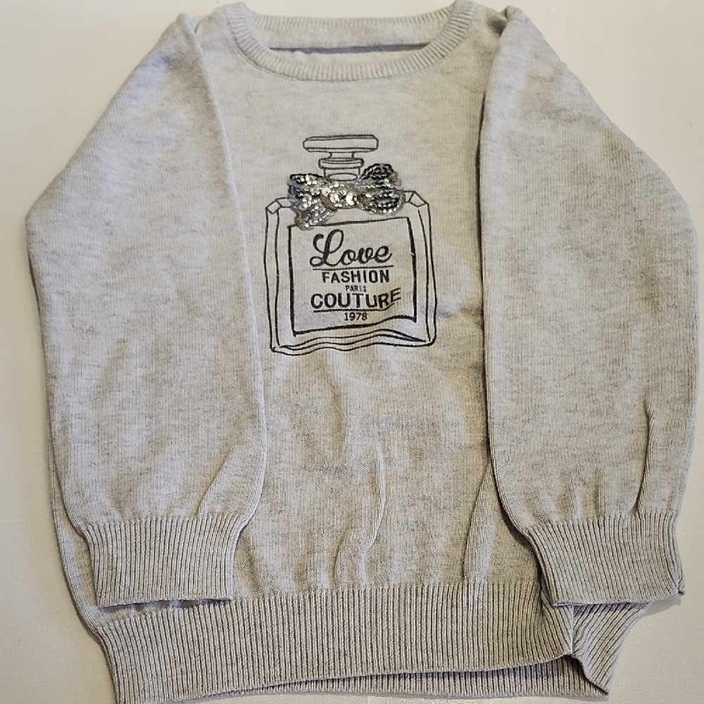 Gray Love Fashion Couture Sweater